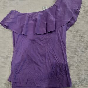 VanLaack Chic Lavender Ruffle Blouse Size 36